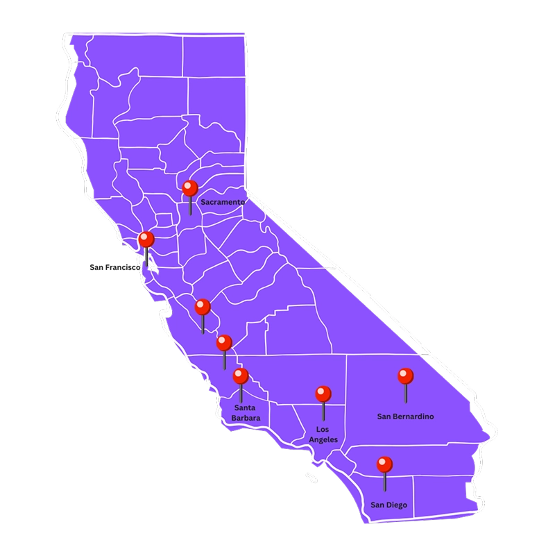 Service Areas Map