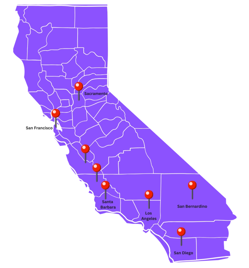 California Service Areas Map
