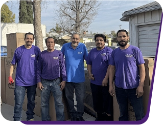 Professional movers at work