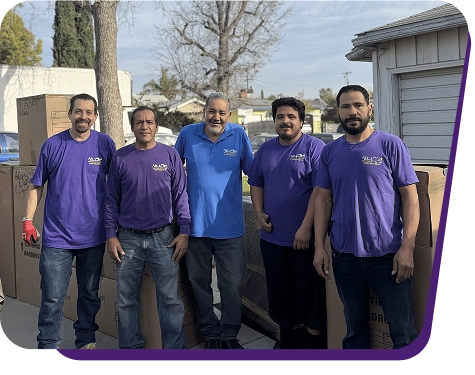 Professional movers at work